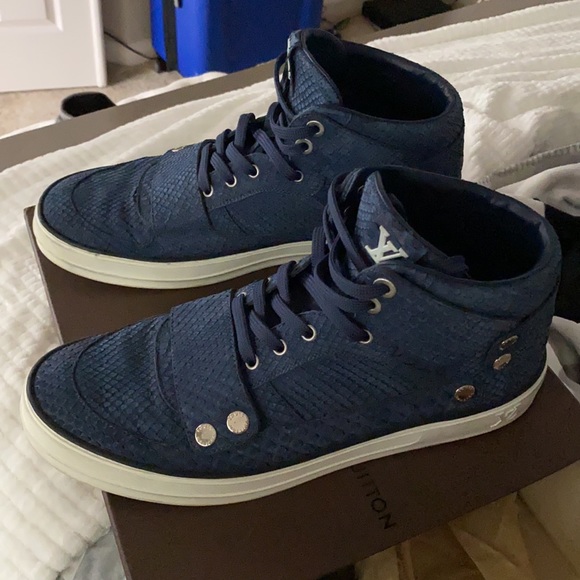 Louis Vuitton California Blue Python Sneakers - Picture 2 of 5
